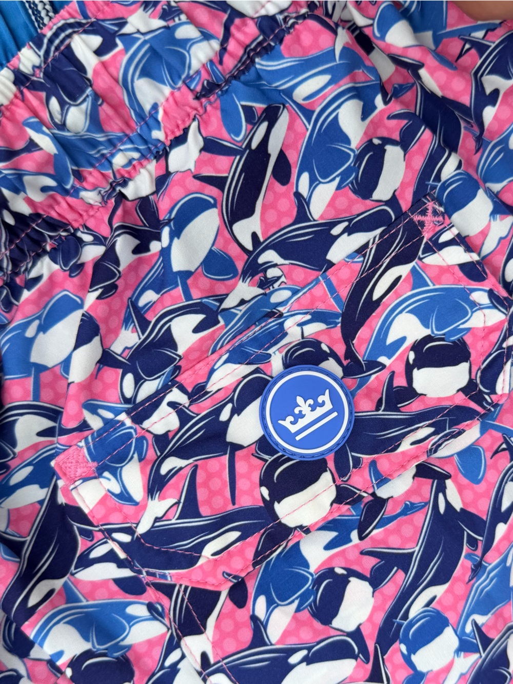 Peter Millar Seaside ‘Liberate William’ Orca Print Swim Trunks. Men’s XL